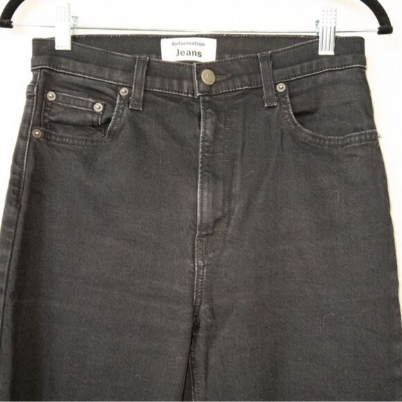Reformation Faded Black Destroyed High & Skinny Jeans Size 29 - Picture 4 of 9